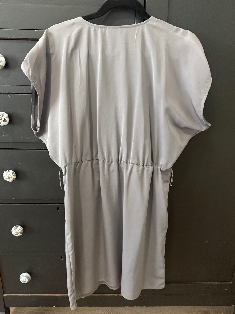 H&M Gray Ruffle Wrap-Front Mini Dress - Picture 3 of 4